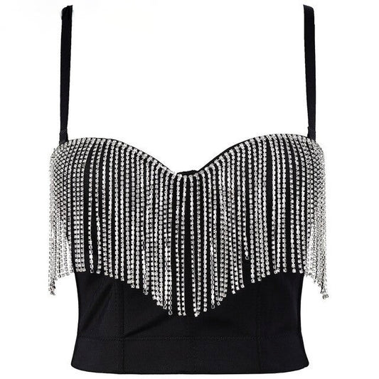 Gia Rhinestone Tassel Top