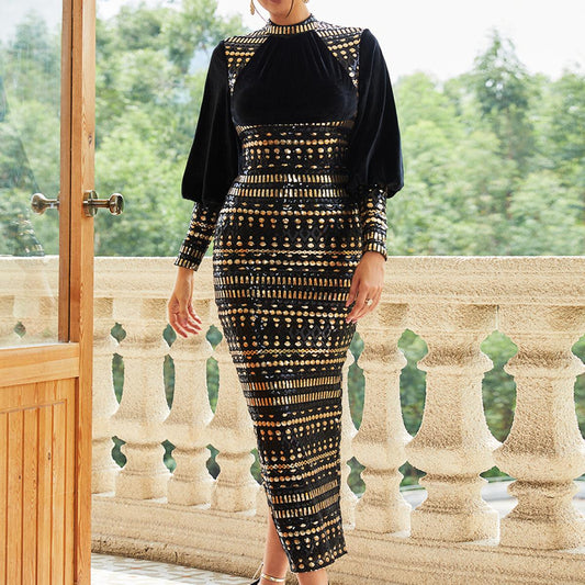 Bella Black Velvet Dress