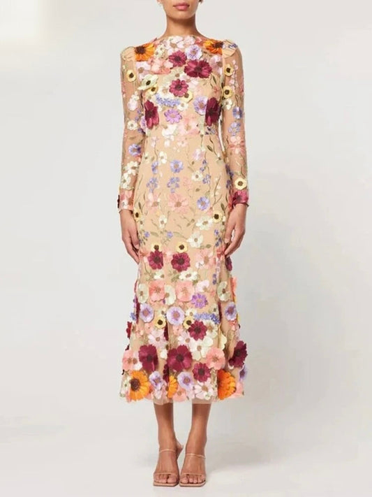Kira Printed Long Dress