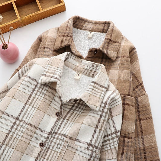 Kira Velvet Plaid Shirts