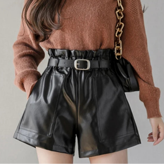 Rhea Leather Shorts