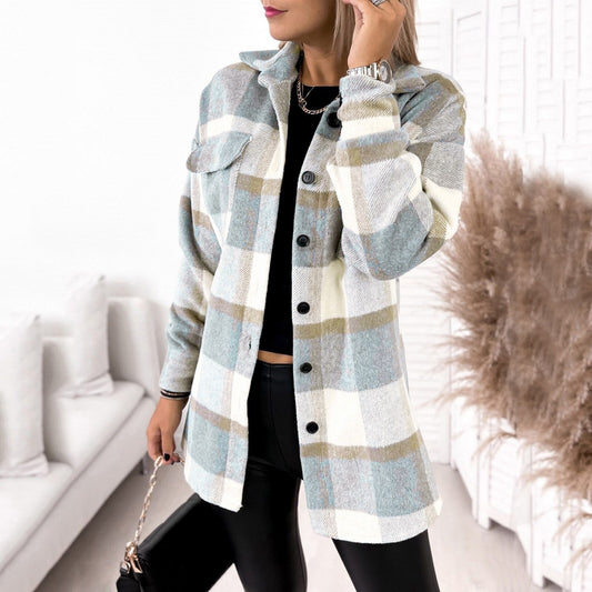Elle Check Collared Outerwear
