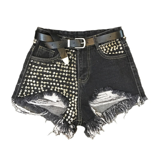 Kira Beading Denim Shorts