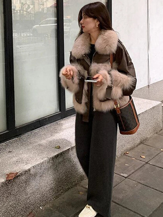 Elle Patchwork leather Jacket
