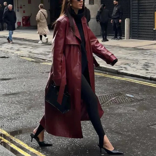 Juno Leather Belt Coat