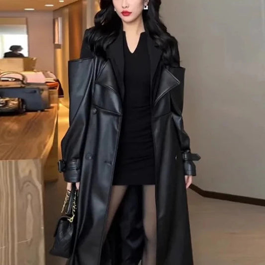 Talia Leather Trench Coat