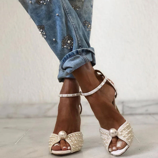 Luna Pearl Stiletto Sandals