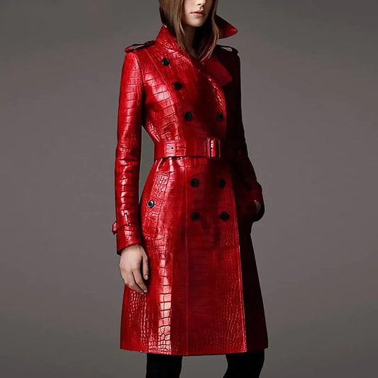 Amara Leather Trench Coat
