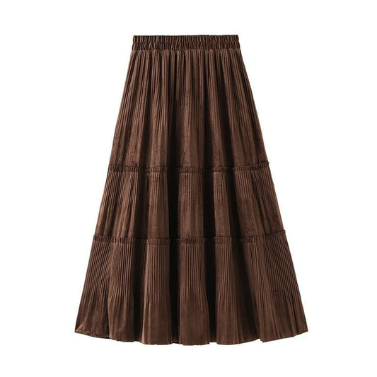 Nina Long Velvet Skirt