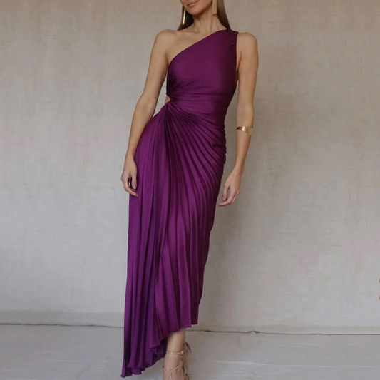 Gia Shoulder Pleated Dress