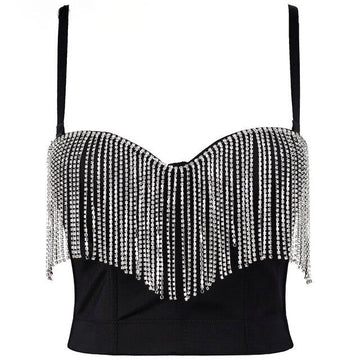 Gia Rhinestone Tassel Top