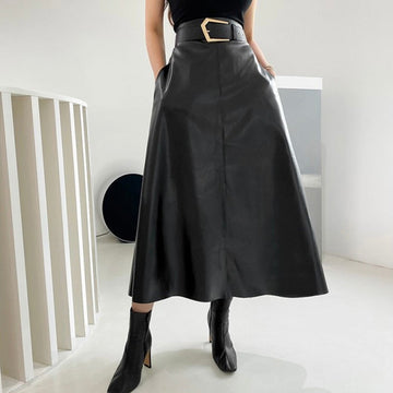 Siena Leather Long Skirt