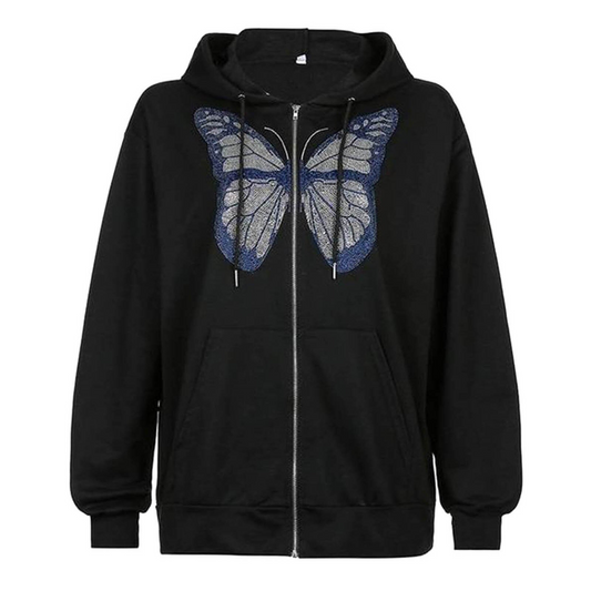 Elle Rhinestone Butterfly Pullover