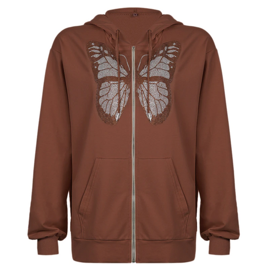 Elle Rhinestone Butterfly Pullover