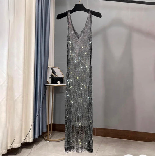 Rhea V-neck Sparkling Dress
