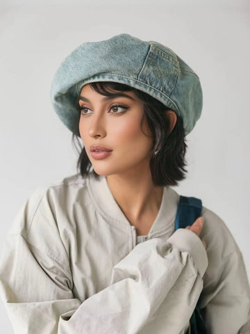 Elodie Washed Denim Beret