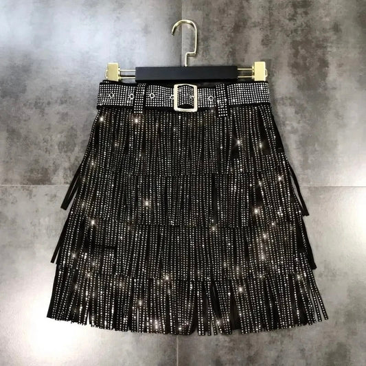 Diana Rhinestone Tassel Skirt