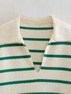 Bella Green Striped Sweater