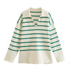 Bella Green Striped Sweater