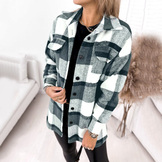 Elle Check Collared Outerwear