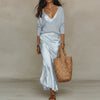 Oriane Knit & Satin Skirt Set