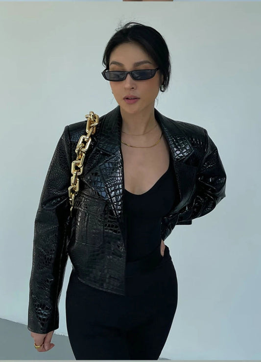Zara Short Crocodile Jacket