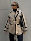 Rhea Contrast Woolen Coat