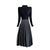 Cleo Print Turtleneck Knit Midi Dress