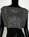 Vera Rhinestone Metal Crop Top