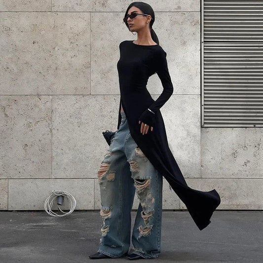 Amara Long Sleeve Black Dress