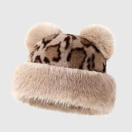 Suki Bear Ear Faux Fur Beanie