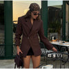Elle Brown Lapel Blazer