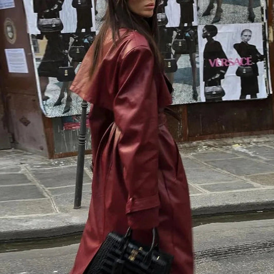 Juno Leather Belt Coat
