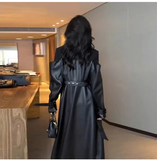 Talia Leather Trench Coat