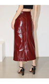 Nina Leather Midi Skirt
