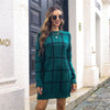 Elle Welcome Grid Sweater Dress