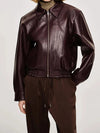 Faye Vintage Zipper Leather Jacket
