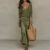 Oriane Knit & Satin Skirt Set