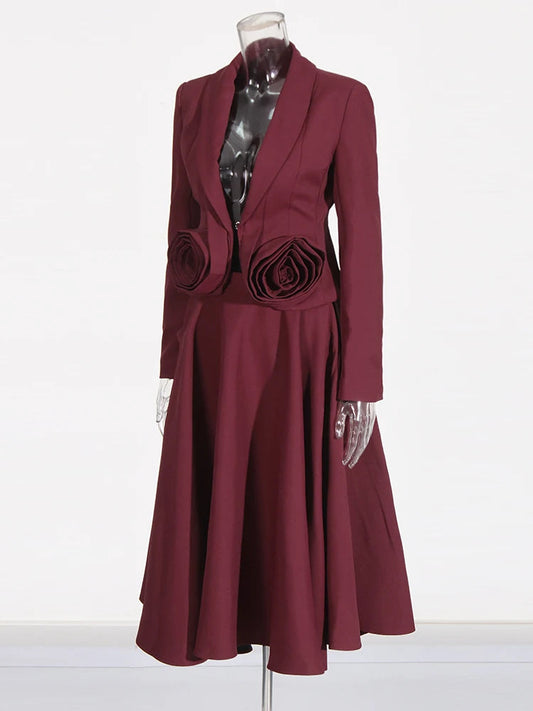 Luna Burgundy Two Piece Set