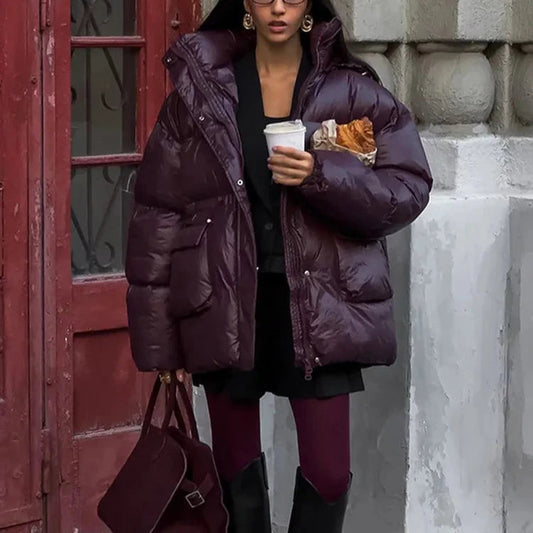 Siena Burgundy Lace Up Down Jacket