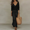 Oriane Knit & Satin Skirt Set