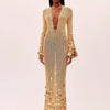 Elle Shinny Sequin Maxi Dress