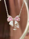 Mira Pink Bow Necklace