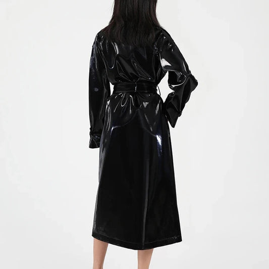 Rhea Patent Leather Trench Coat