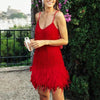 Mira Sequins Feather Mini Dress