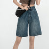 Olive Denim Shorts