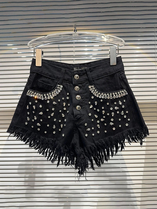 Faye Rhinestone Full Diamonds Shorts