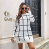 Elle Welcome Grid Sweater Dress