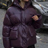 Siena Burgundy Lace Up Down Jacket
