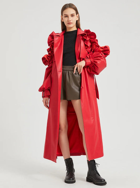 Hazel Long Ruffled Coat